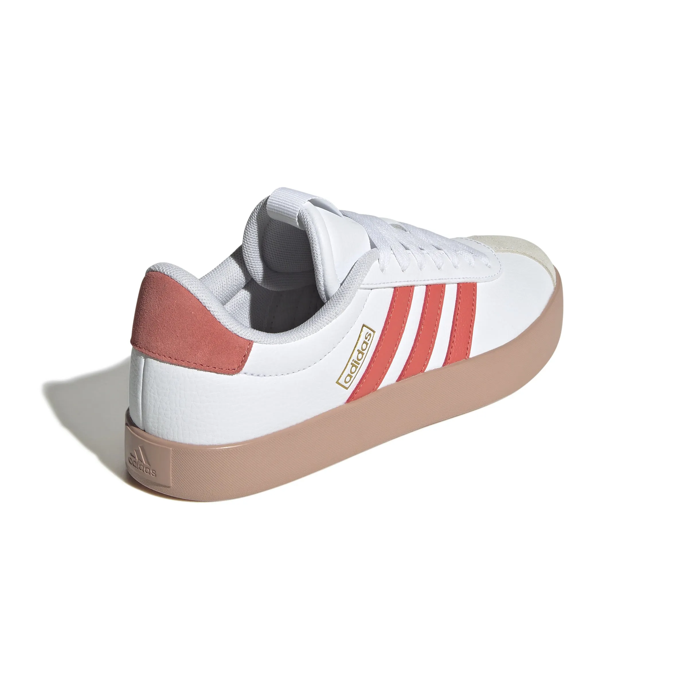 Adidas Womens VL Court 3.0  - Cloud White/Preloved Scarlet/Gold Metallic
