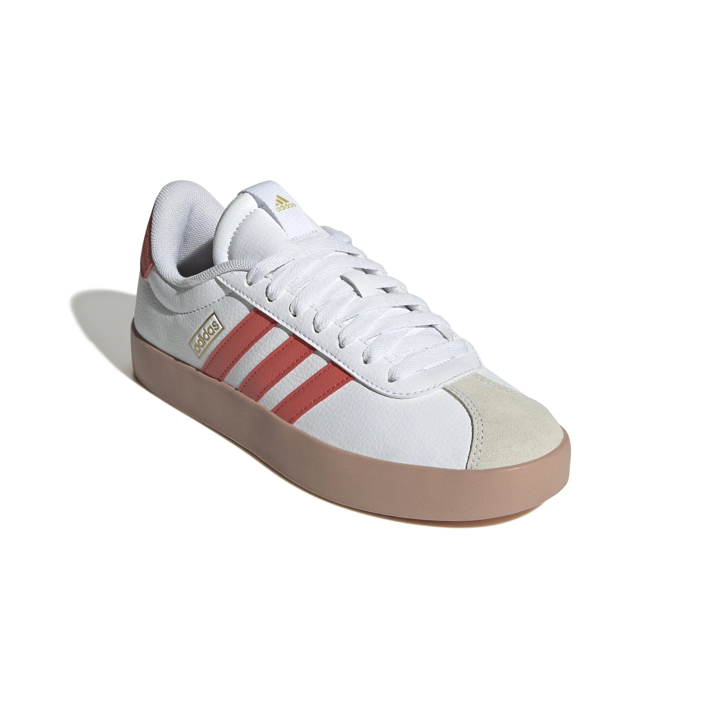Adidas Womens VL Court 3.0  - Cloud White/Preloved Scarlet/Gold Metallic
