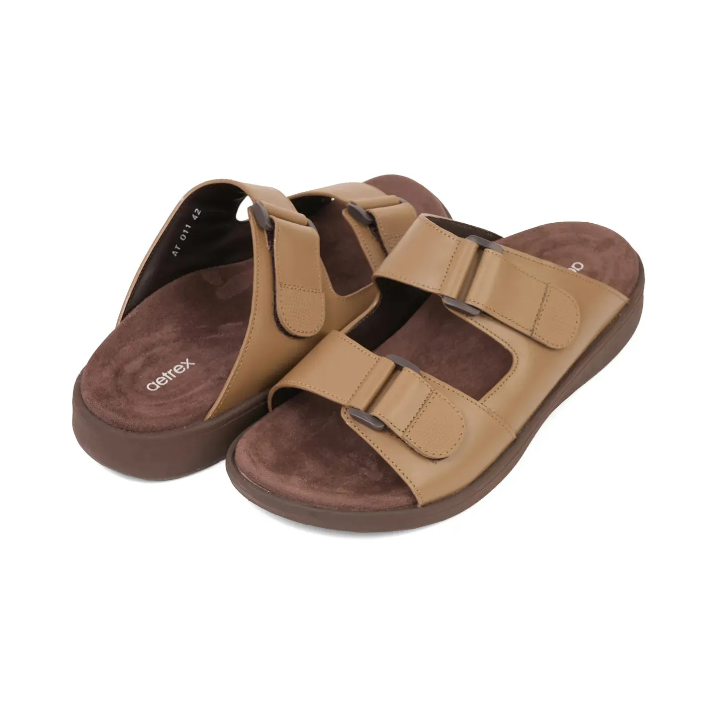 Aetrex Premium Comfort Suede Foot Bed Arabic Sandals Olive