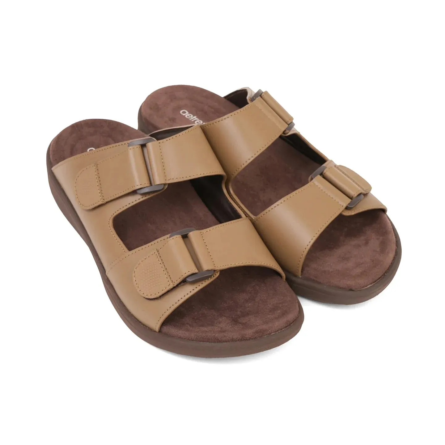 Aetrex Premium Comfort Suede Foot Bed Arabic Sandals Olive