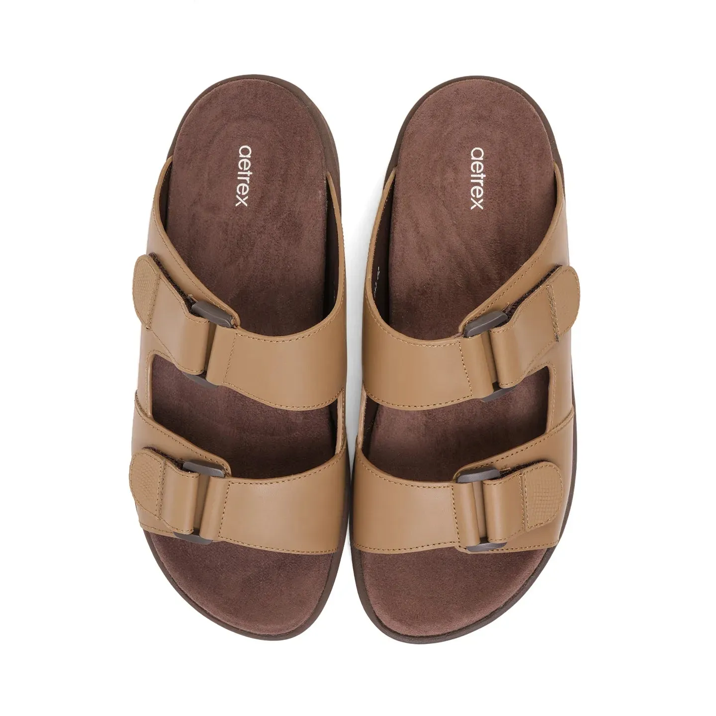Aetrex Premium Comfort Suede Foot Bed Arabic Sandals Olive