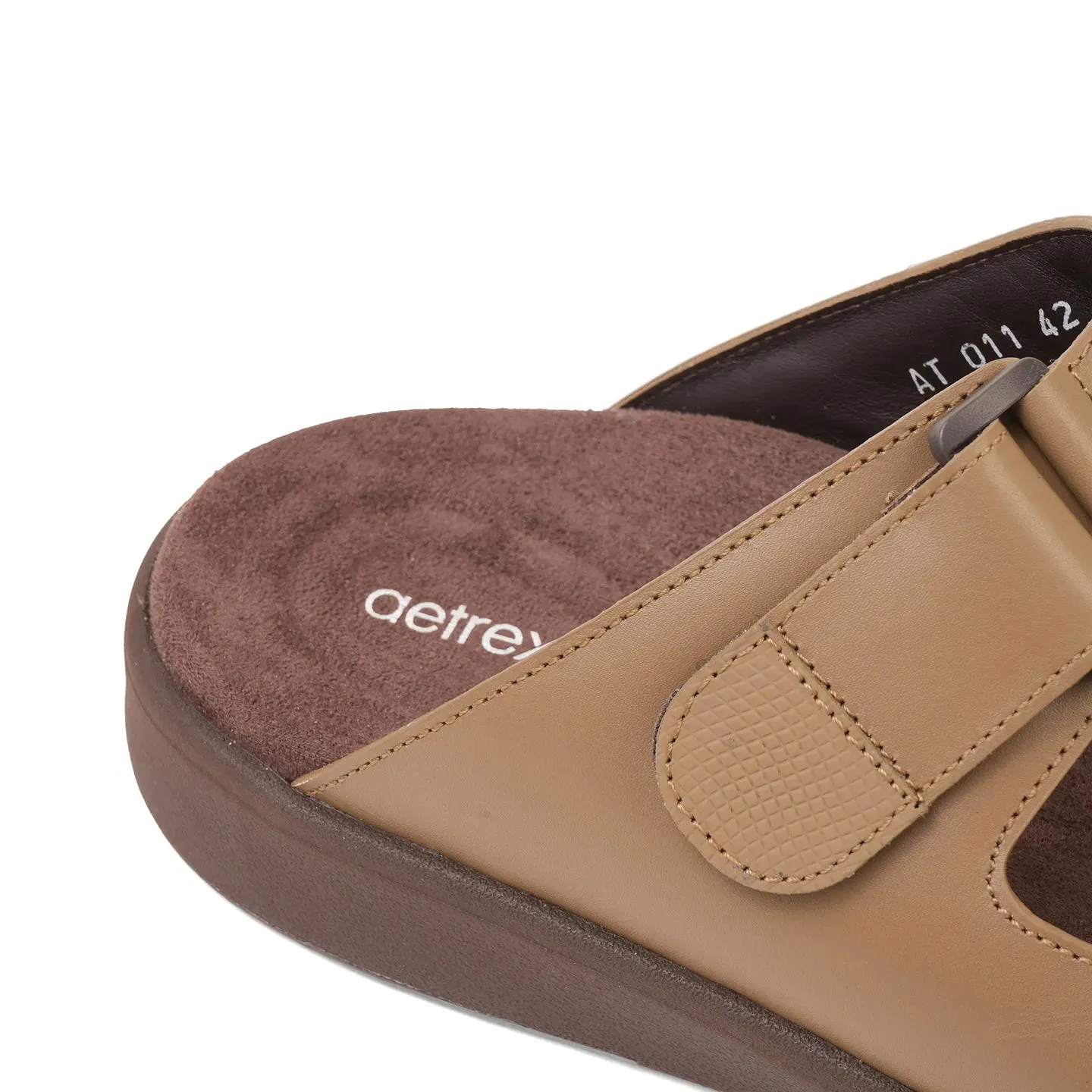 Aetrex Premium Comfort Suede Foot Bed Arabic Sandals Olive