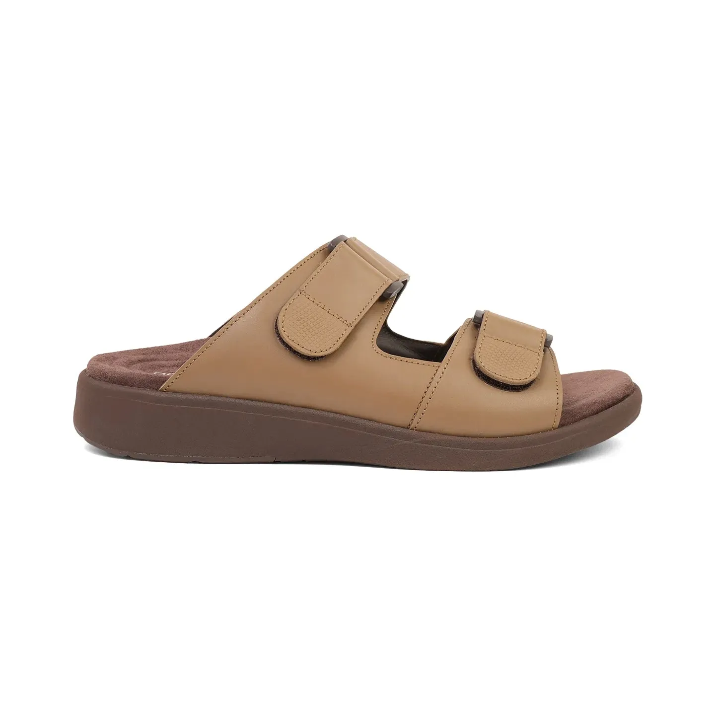Aetrex Premium Comfort Suede Foot Bed Arabic Sandals Olive