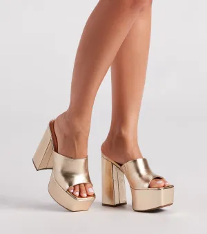 Amozae-Sassy Strikes Again Metallic Platform Mules