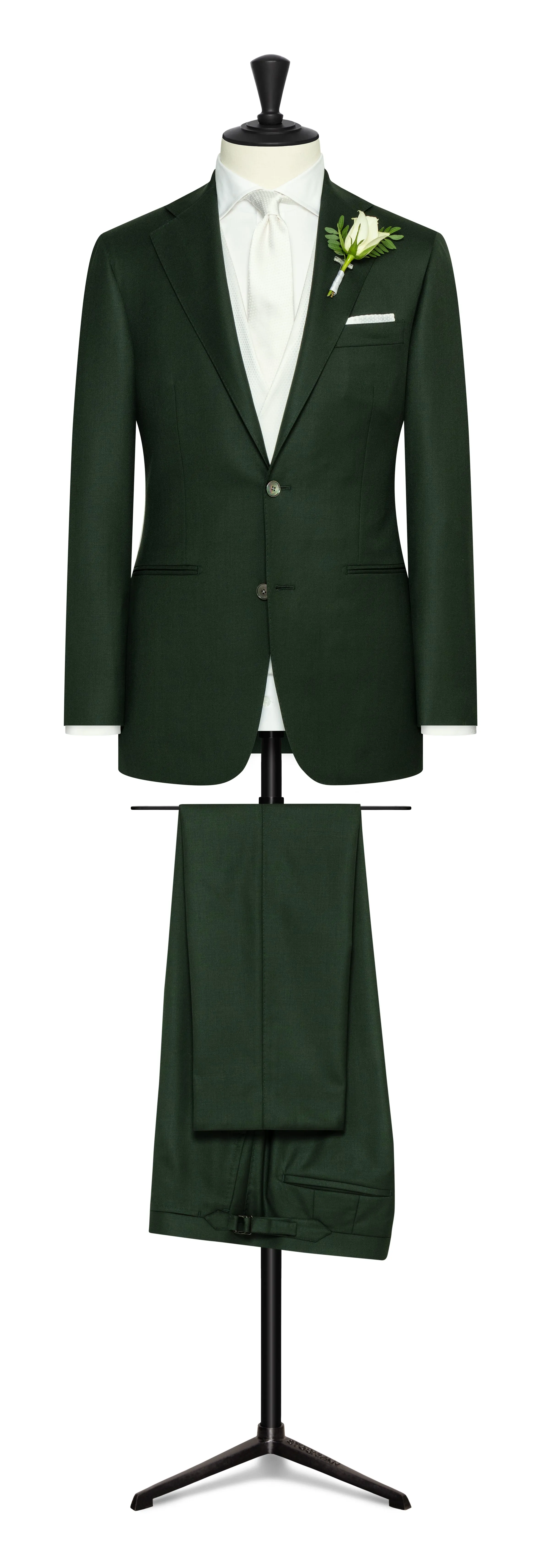 Angelico 365 Doppio Ritorto S130 Wool Twill Dark Green