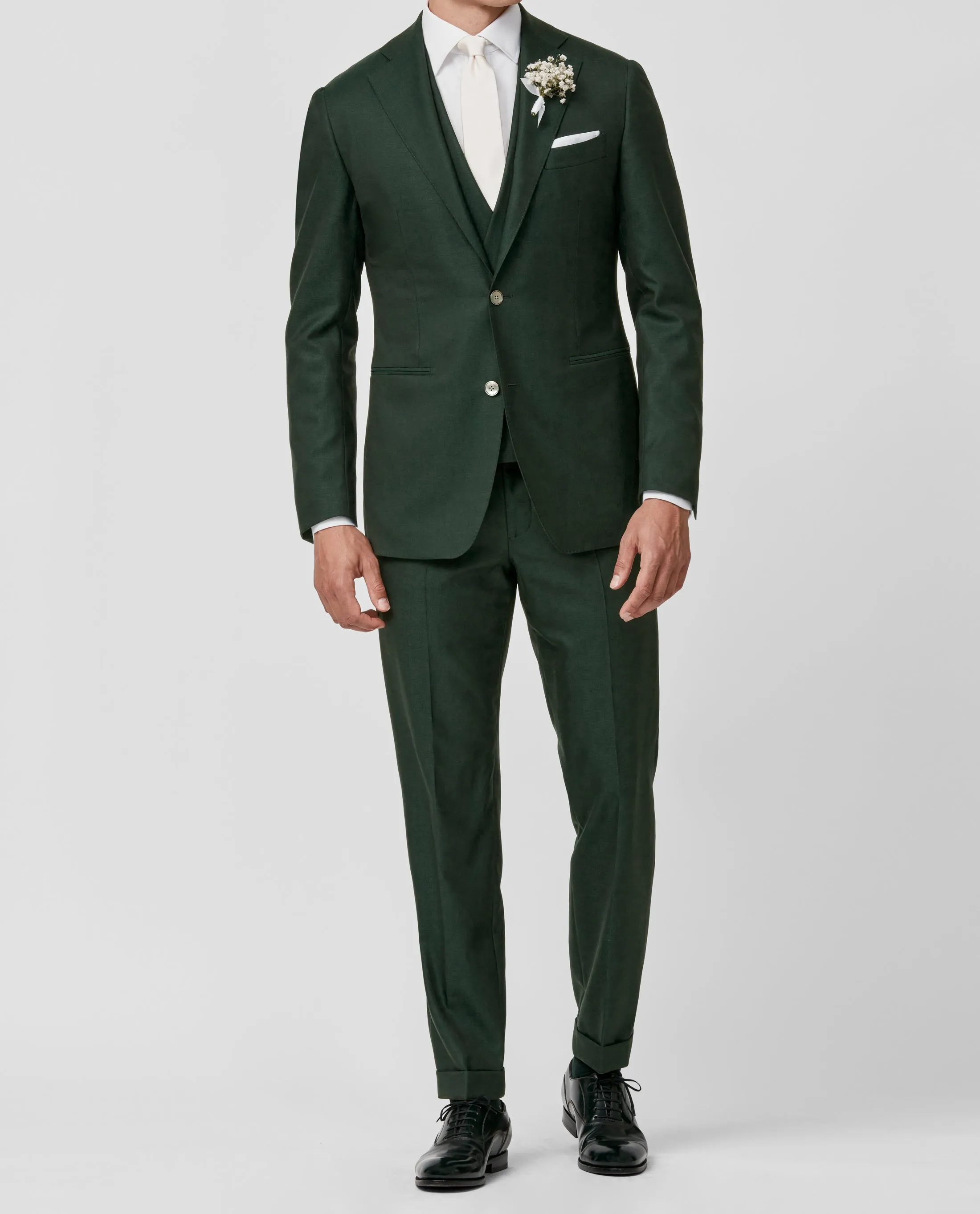 Angelico 365 Doppio Ritorto S130 Wool Twill Dark Green