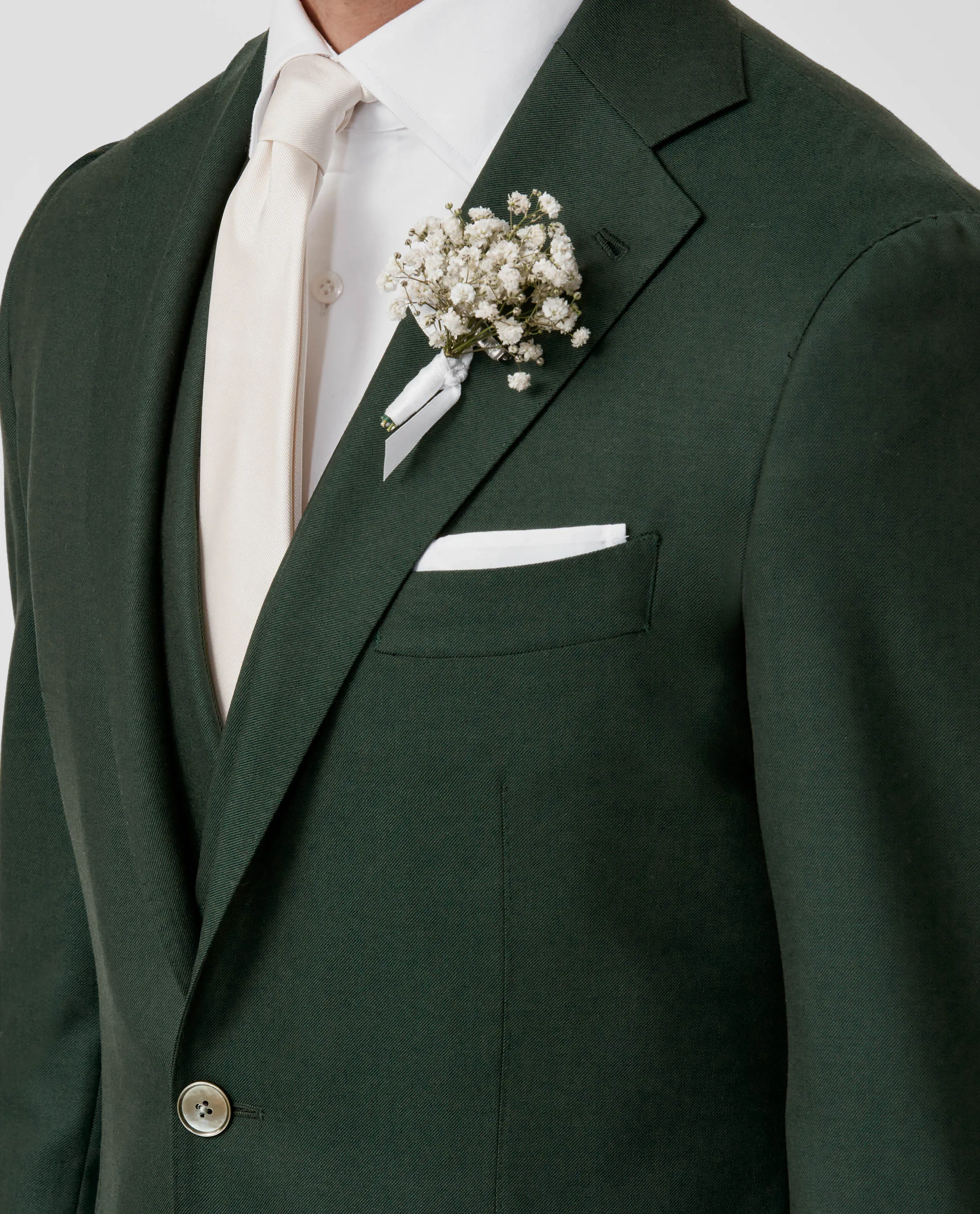 Angelico 365 Doppio Ritorto S130 Wool Twill Dark Green