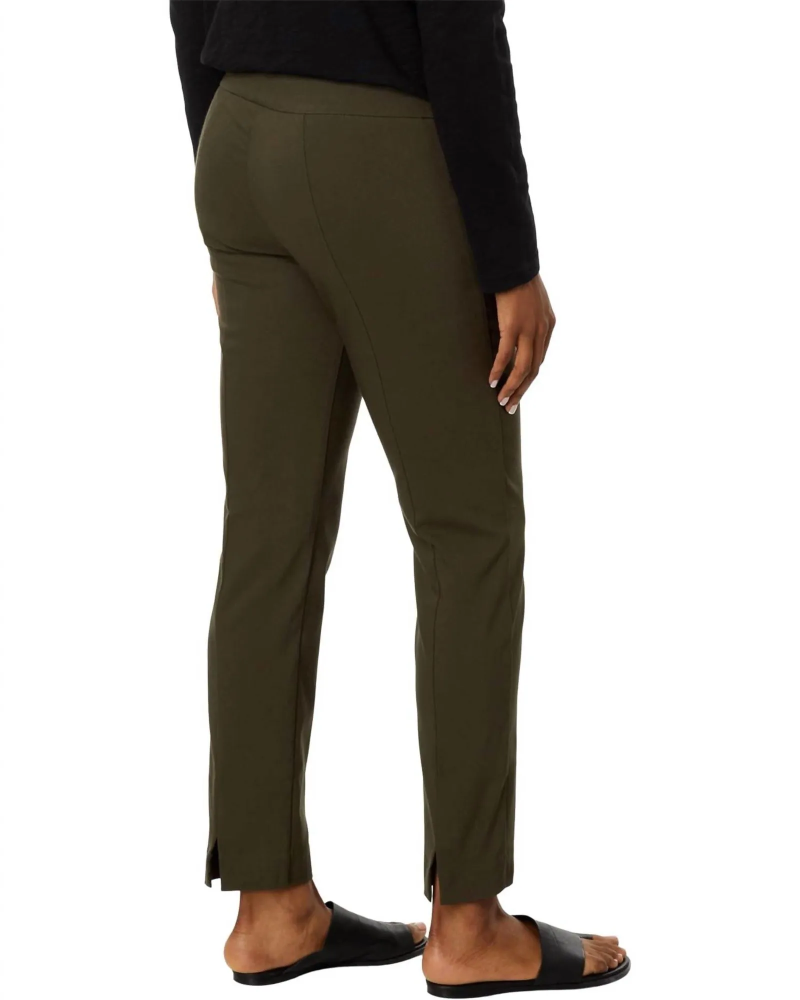 Ankle Slit Pull On Pant In Olive | Olive