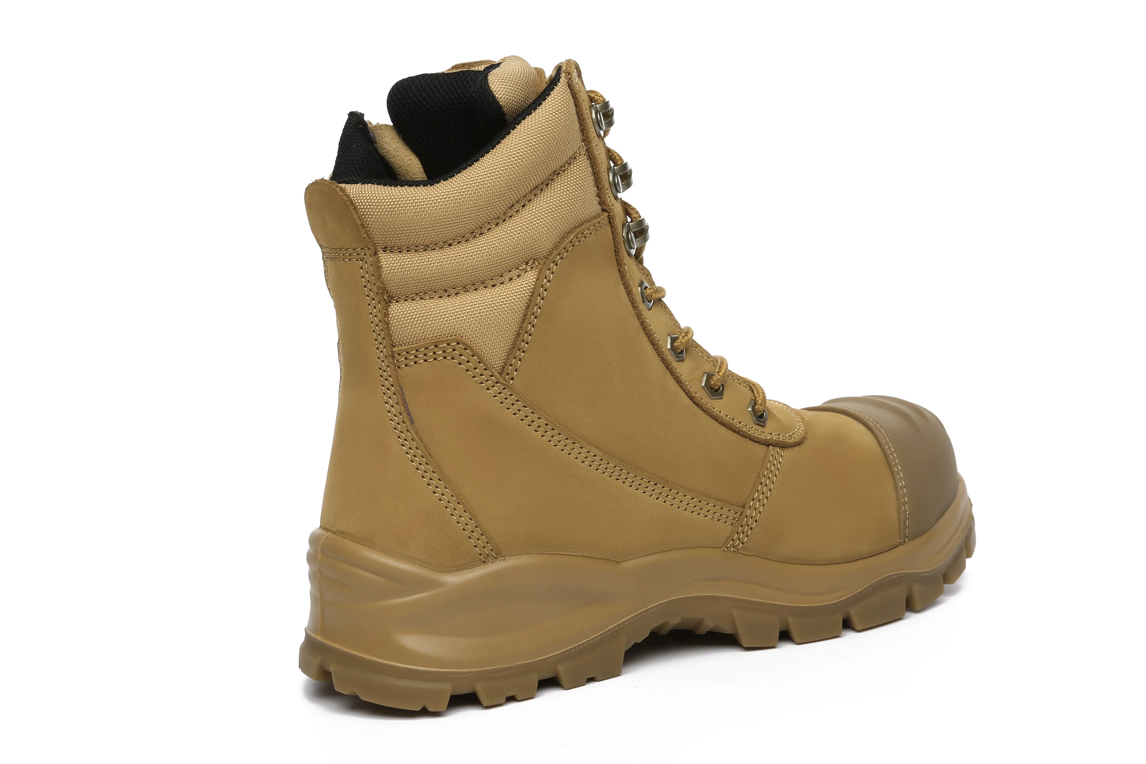 Australian Shepherd® Work Safety Boots Mens Leo Lace Up Zip Steel Toe with Wool Insole