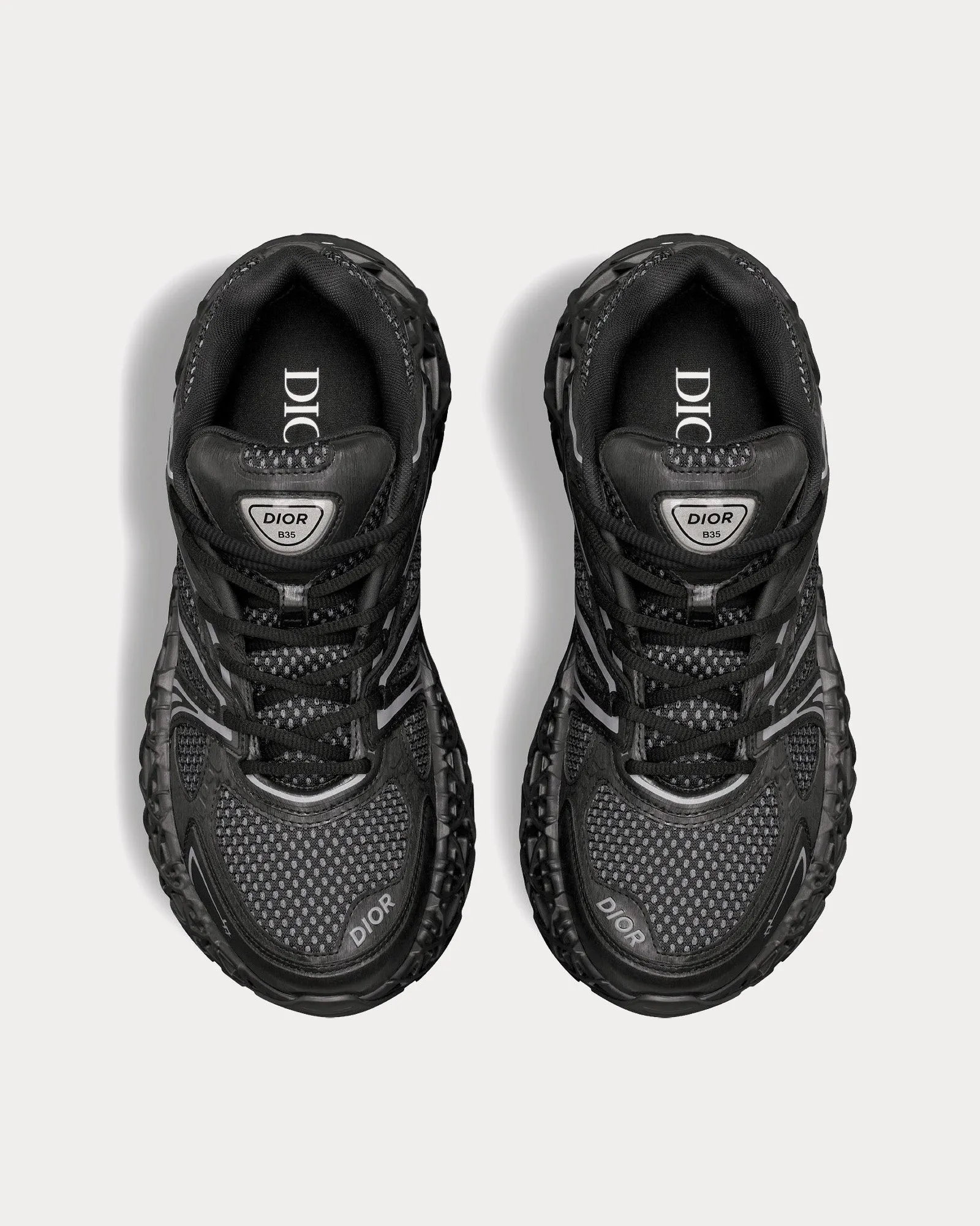 B35 NXXT Black Technical Fabric and Black Technical Mesh Low Top Sneakers