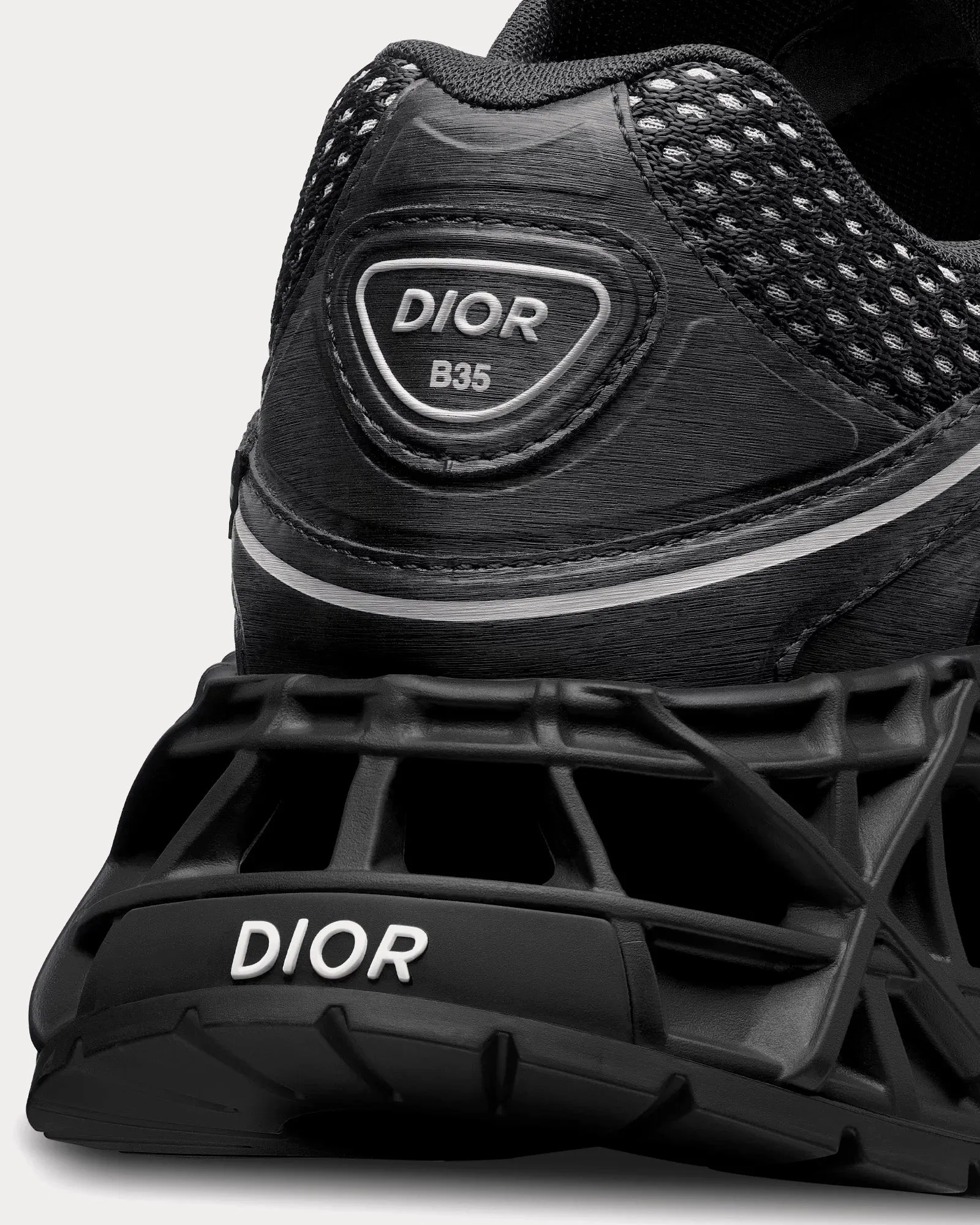 B35 NXXT Black Technical Fabric and Black Technical Mesh Low Top Sneakers