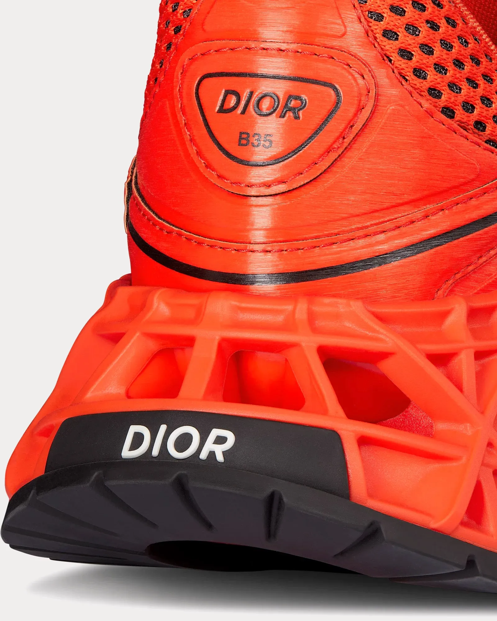 B35 NXXT Vermilion Red Technical Fabric and Vermilion Red Technical Mesh Low Top Sneakers