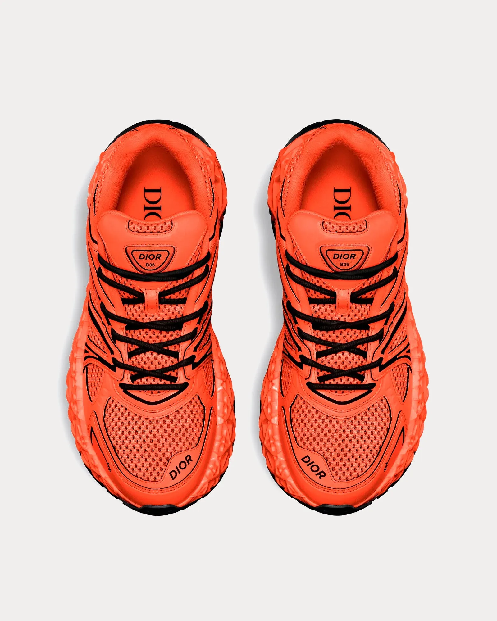 B35 NXXT Vermilion Red Technical Fabric and Vermilion Red Technical Mesh Low Top Sneakers