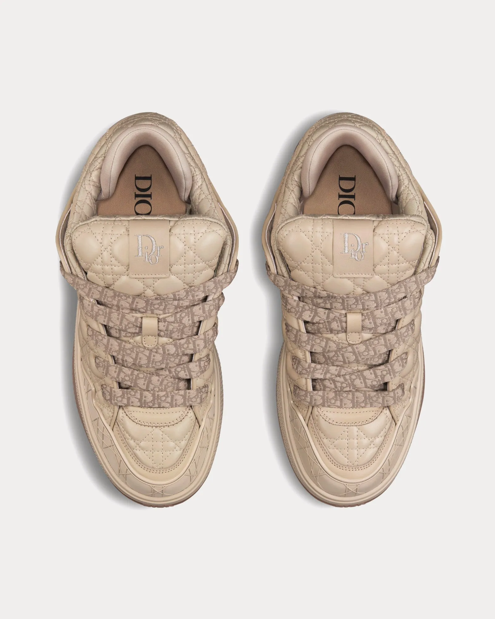 B9S Skater Limited And Numbered Edition Beige Cannage Kumo Leather Low Top Sneakers