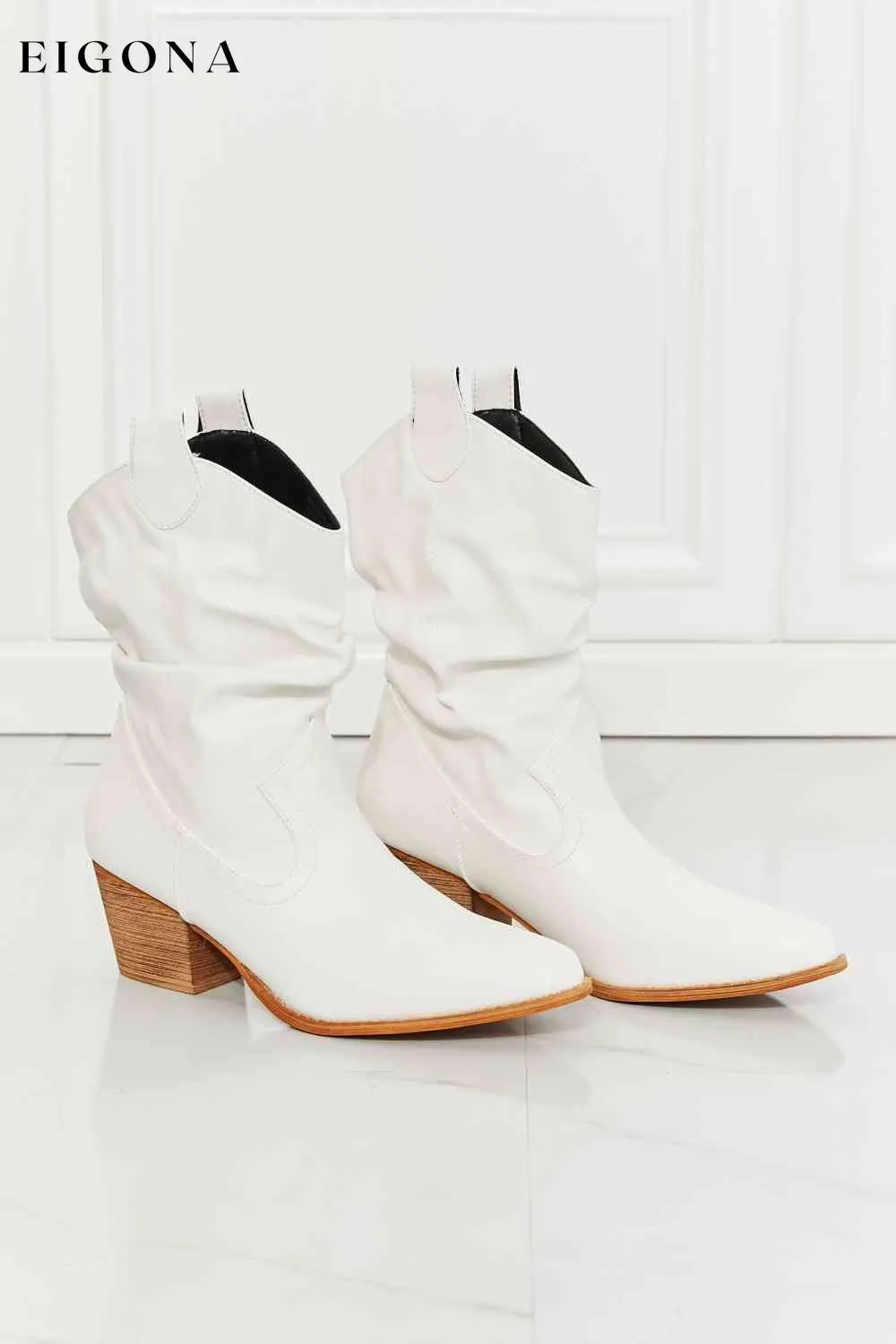 Better in Texas Scrunch Cowboy Boots in White