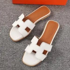 Brand Women H Slippers   Outdoor Versatile Slippers Wear Flat Flip-flops