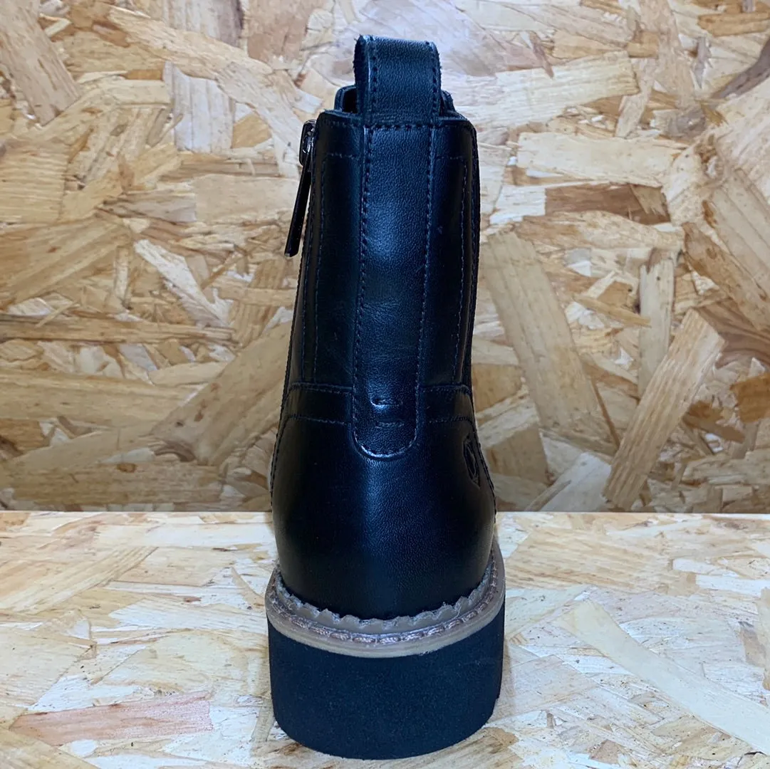 Carmela Womens Leather Fashion Ankle Boot - Black