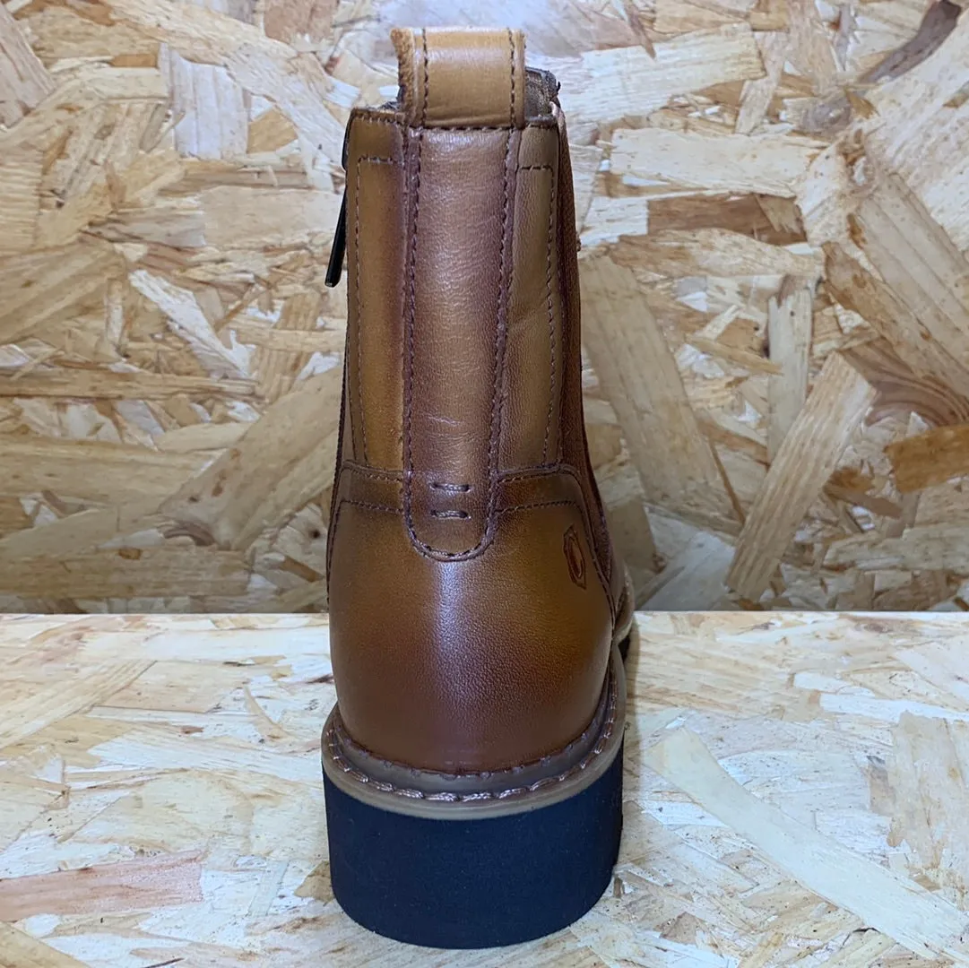 Carmela Womens Leather Fashion Ankle Boot - Camel