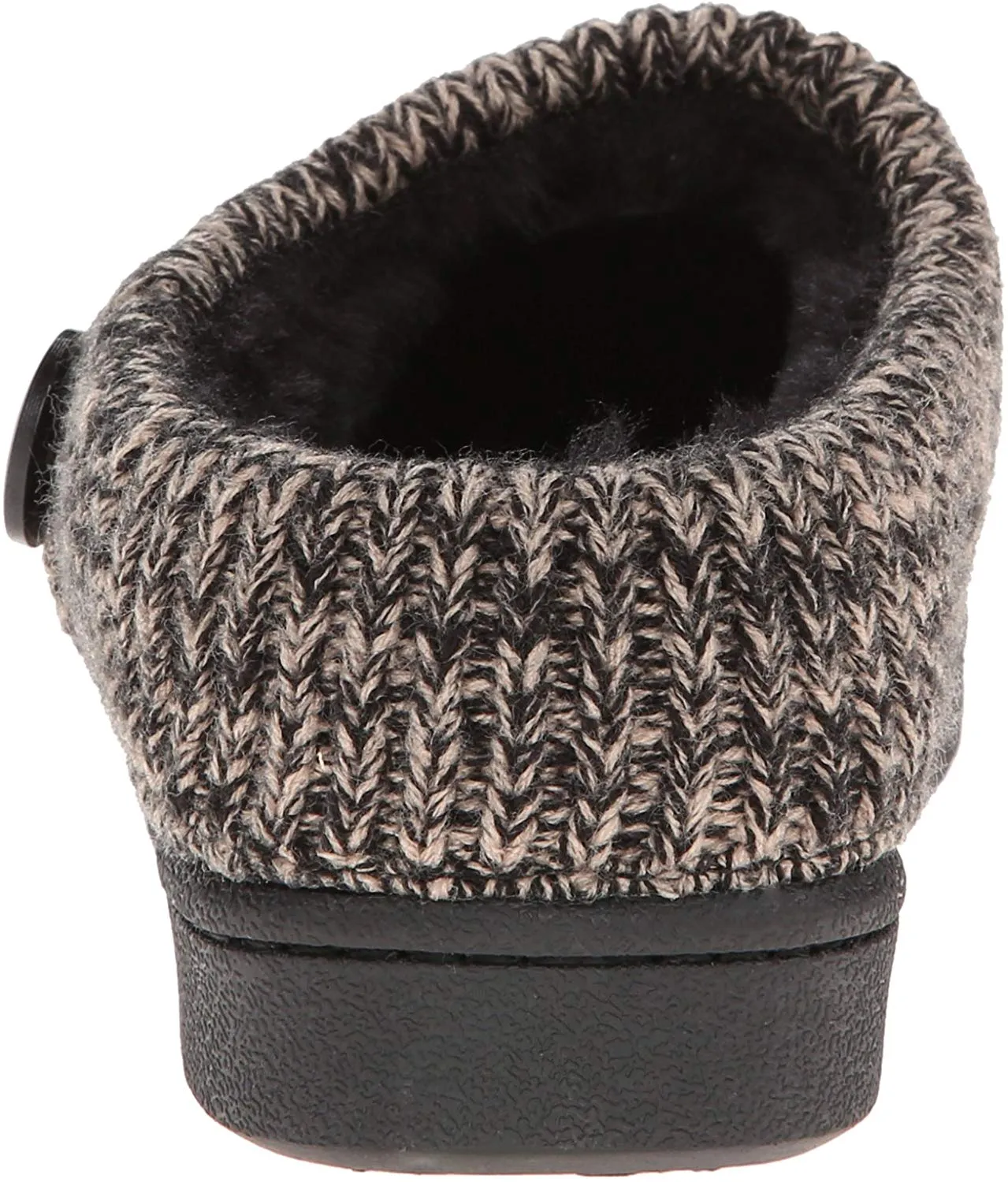 Clarks Women's Knit Scuff Leather Slipper Mules Sweater Cuff Clog (7, Black)