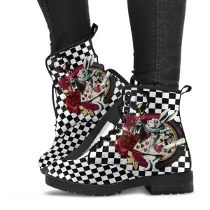 Combat Boots - Alice in Wonderland Gifts #46 Colorful Series | Birthday Gifts, Gift Idea, Women's Boots, Custom Shoes