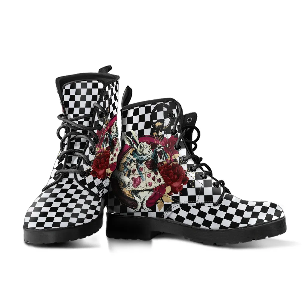 Combat Boots - Alice in Wonderland Gifts #46 Colorful Series | Birthday Gifts, Gift Idea, Women's Boots, Custom Shoes
