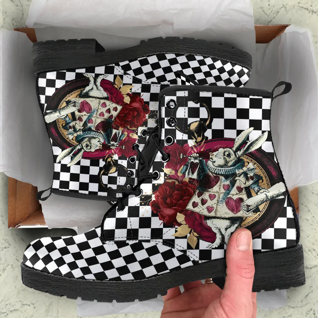 Combat Boots - Alice in Wonderland Gifts #46 Colorful Series | Birthday Gifts, Gift Idea, Women's Boots, Custom Shoes