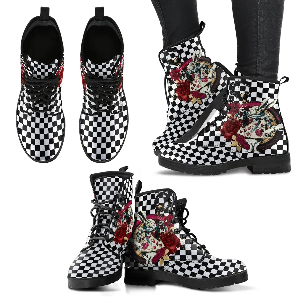 Combat Boots - Alice in Wonderland Gifts #46 Colorful Series | Birthday Gifts, Gift Idea, Women's Boots, Custom Shoes