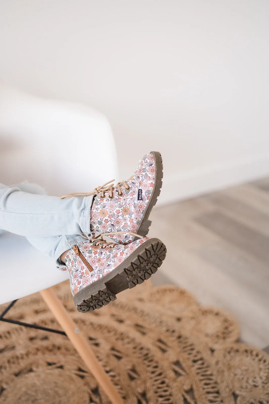 Combat Boots - Retro Boho Floral