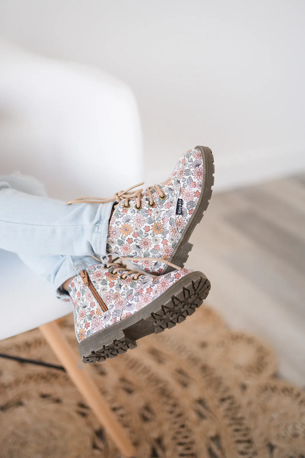 Combat Boots - Retro Boho Floral