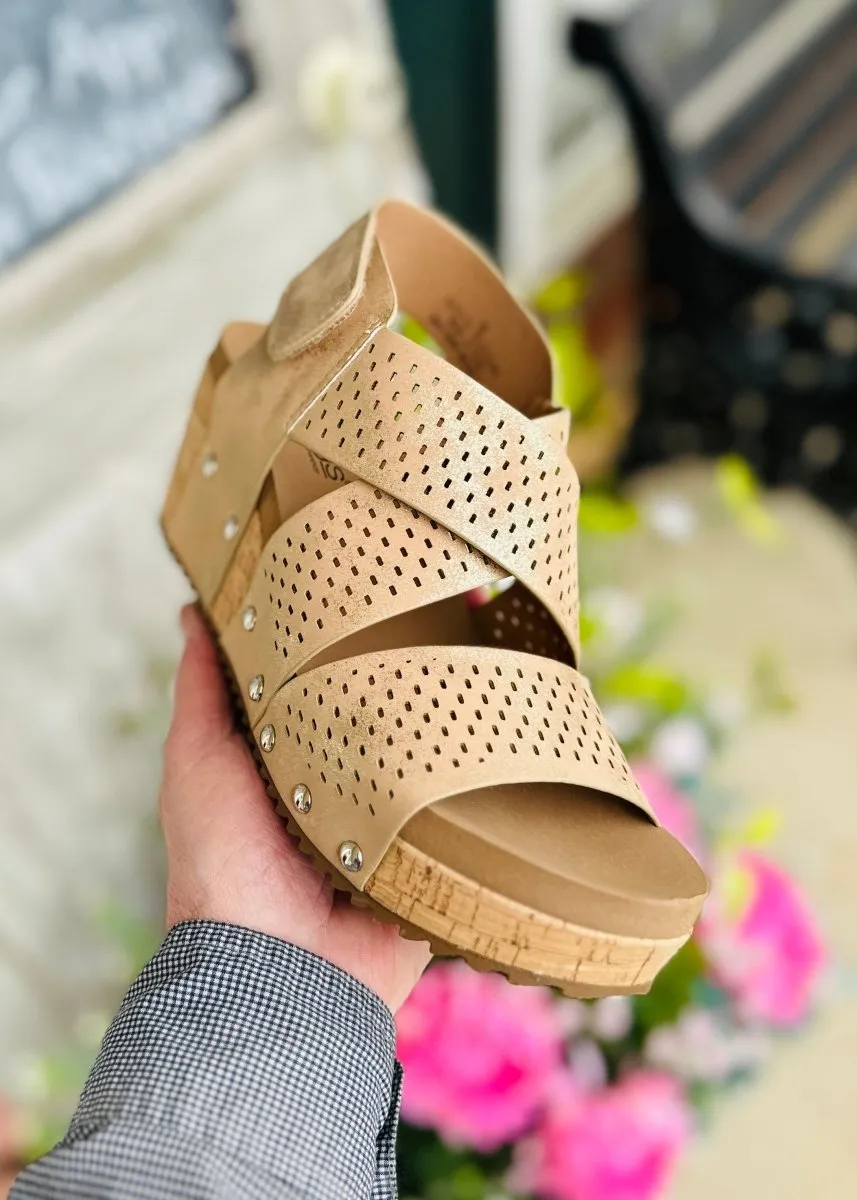Corkys Wedge Sandals | Guilty Pleasure | Gold