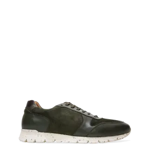 Erbium Olive Leather Sneakers