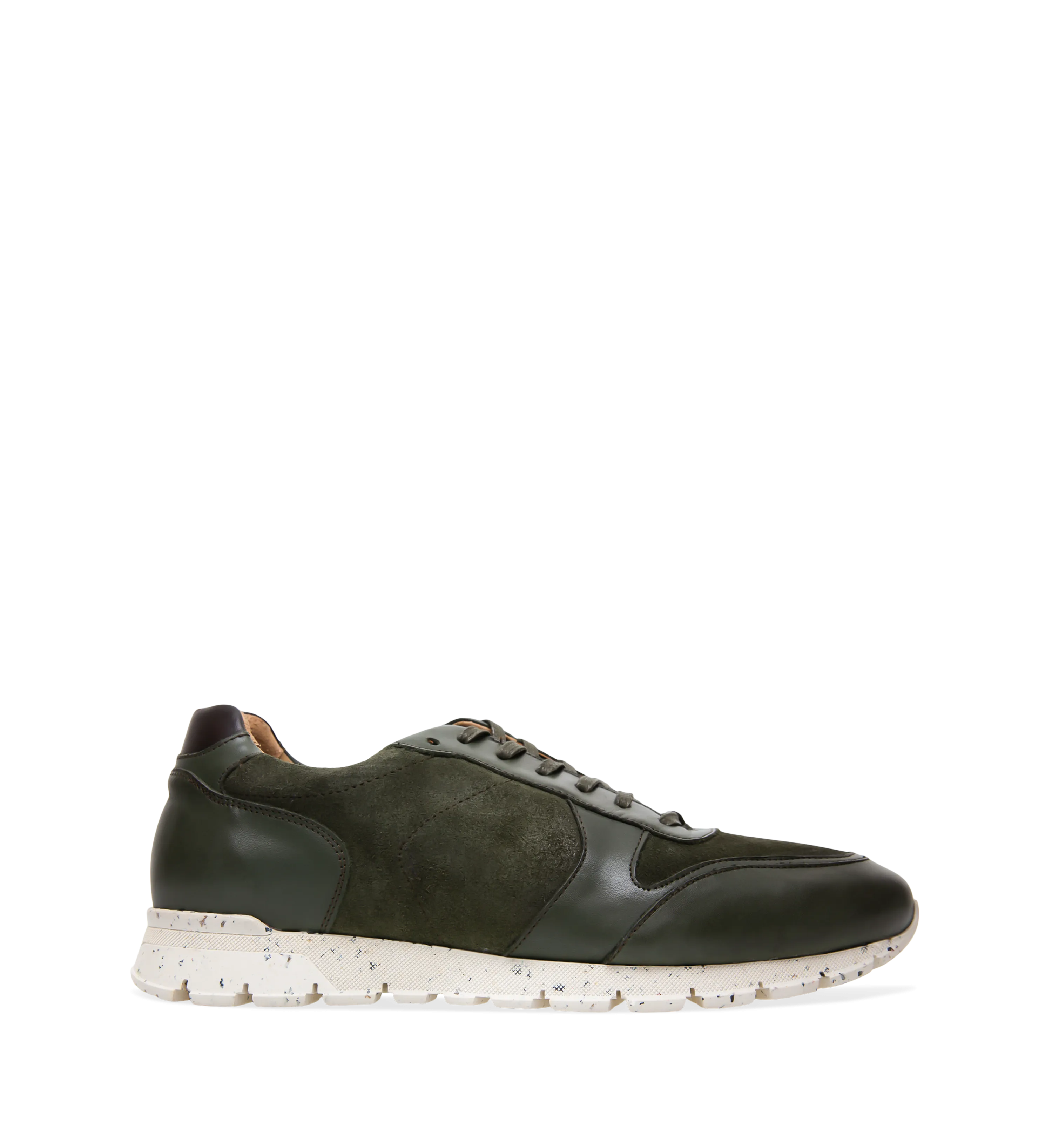 Erbium Olive Leather Sneakers