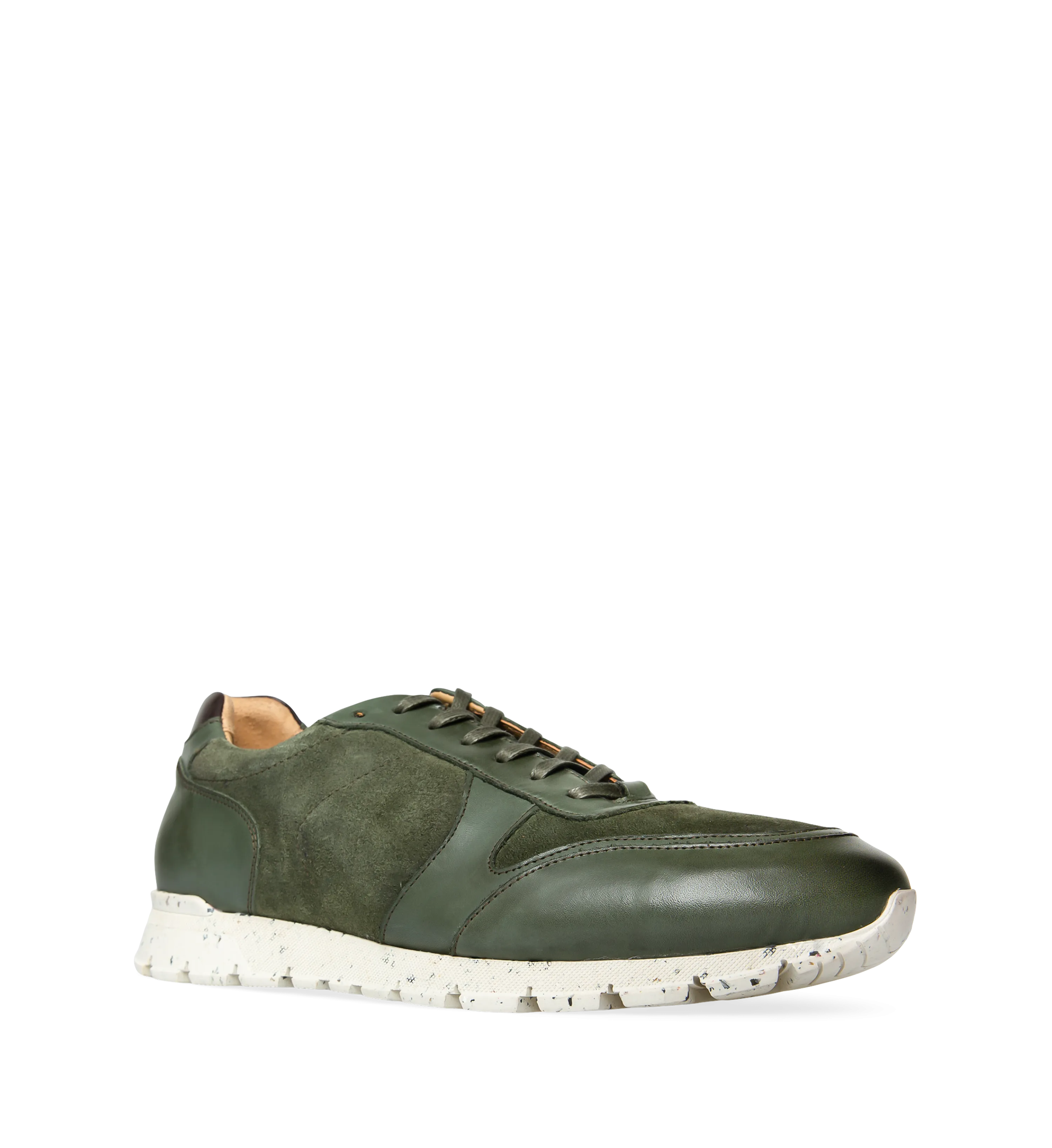 Erbium Olive Leather Sneakers