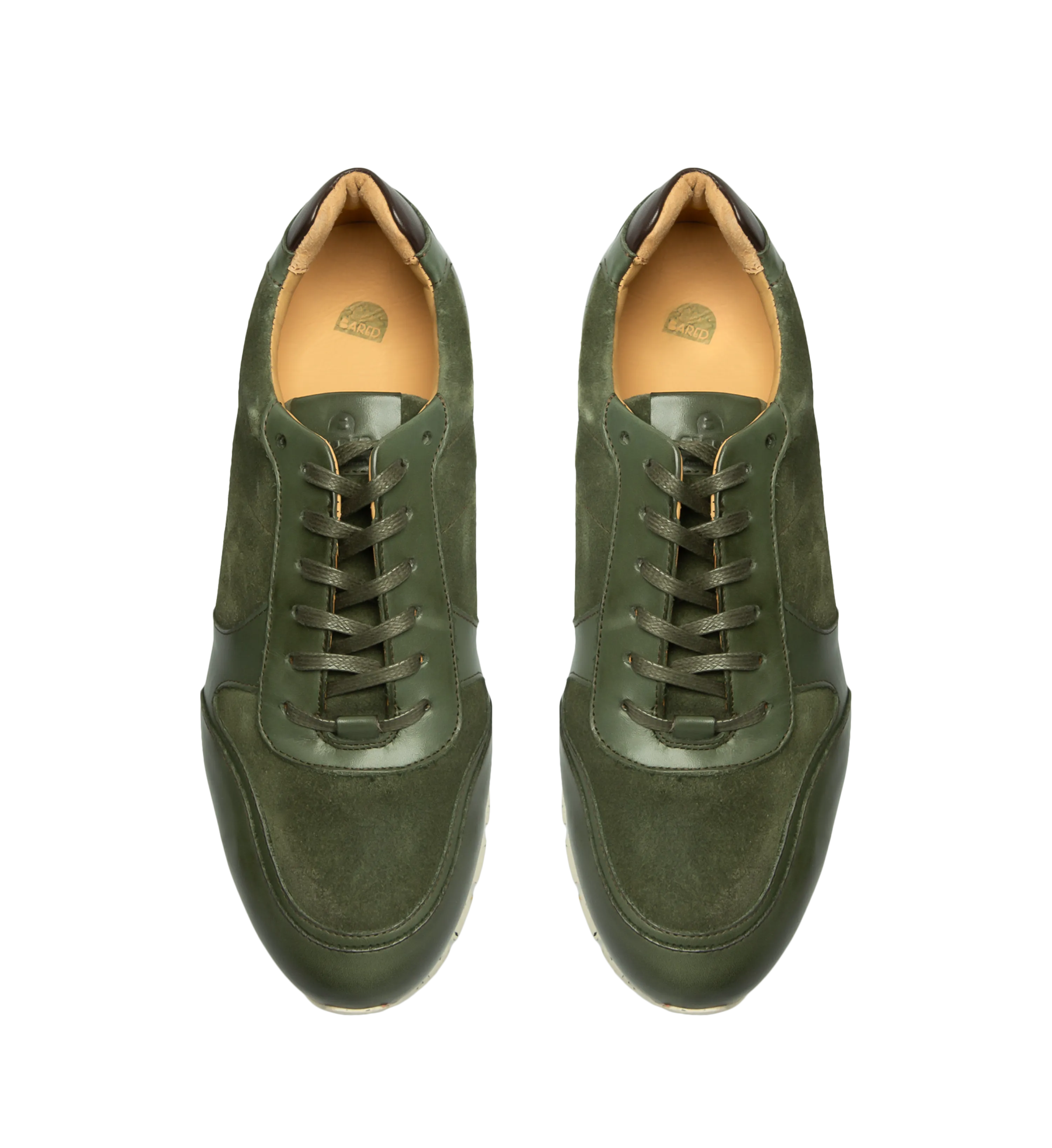 Erbium Olive Leather Sneakers