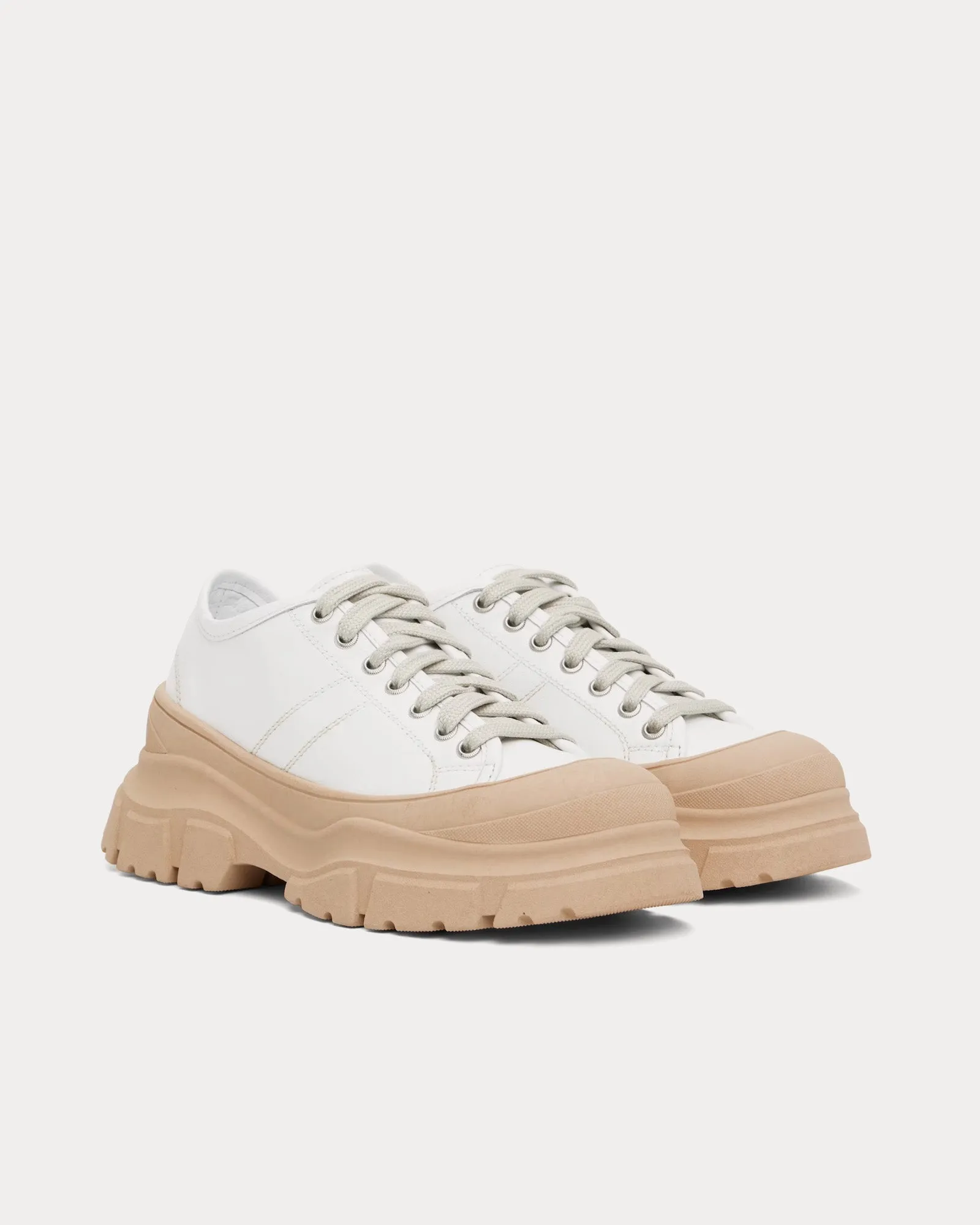 Feat White / Camel Low Top Sneakers