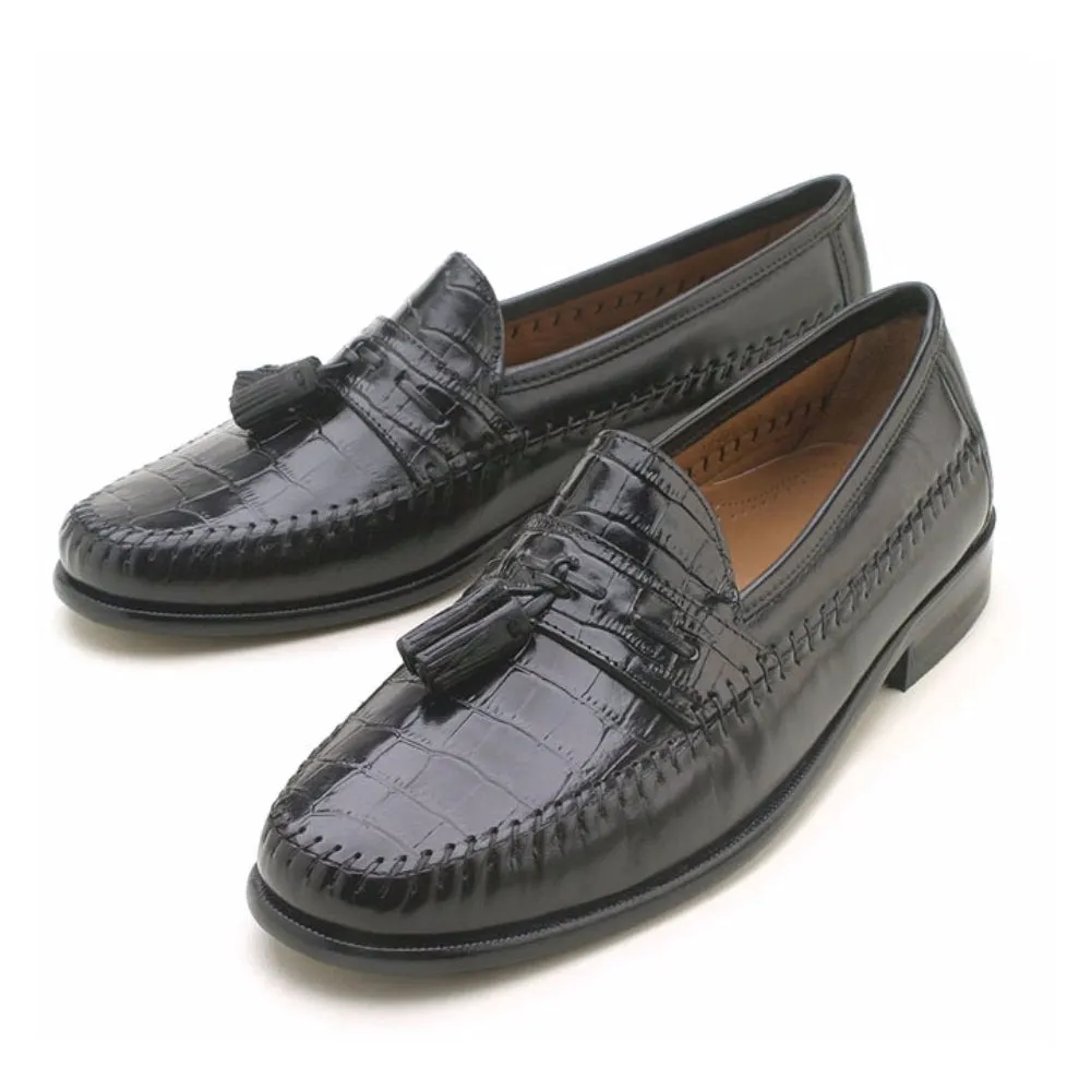 Florsheim Pisa Black Moc Toe Tassel Loafer