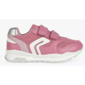 Geox Pavel Pink/White Velcro Trainer