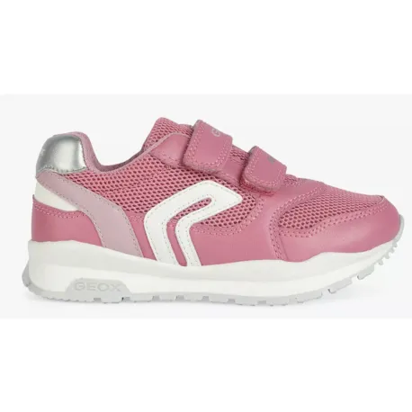 Geox Pavel Pink/White Velcro Trainer