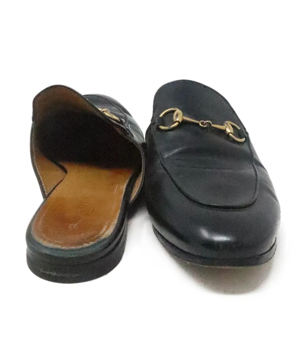 Gucci Black Leather Mules sz 8