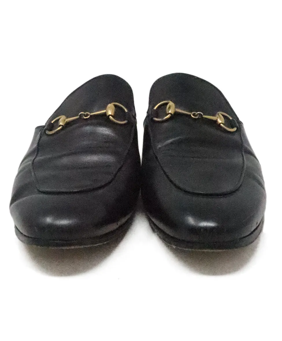 Gucci Black Leather Mules sz 8