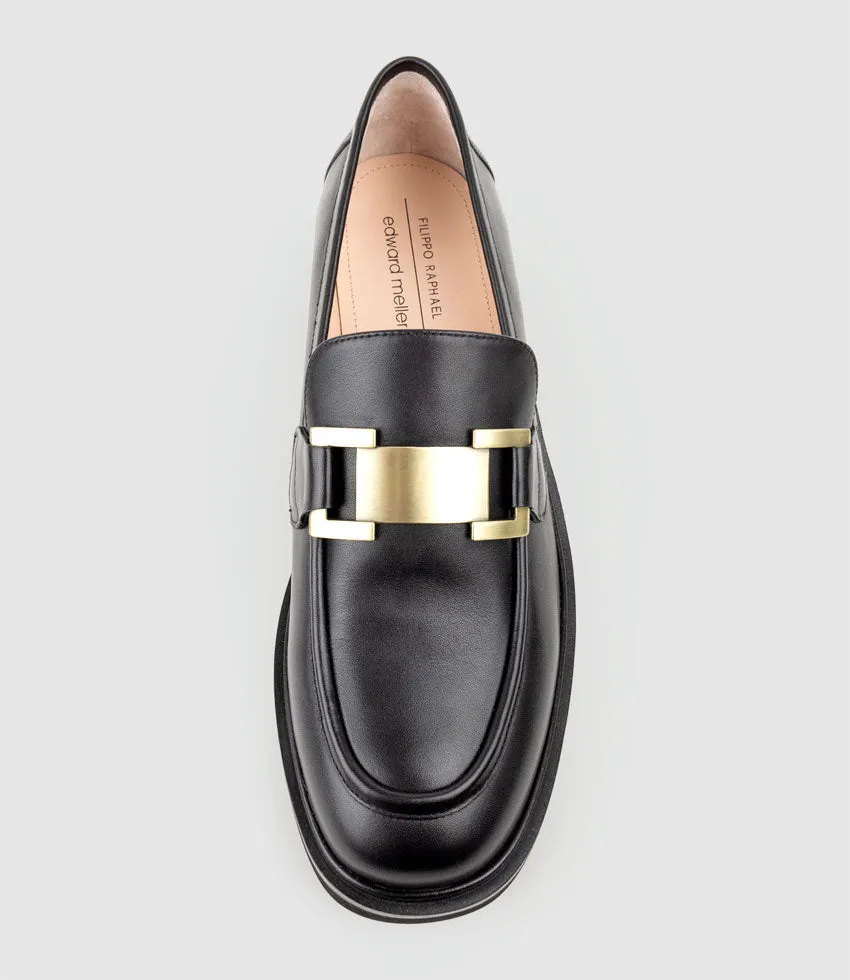GYRO Loafer with Trim in Black Calf