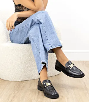 GYRO Loafer with Trim in Black Calf
