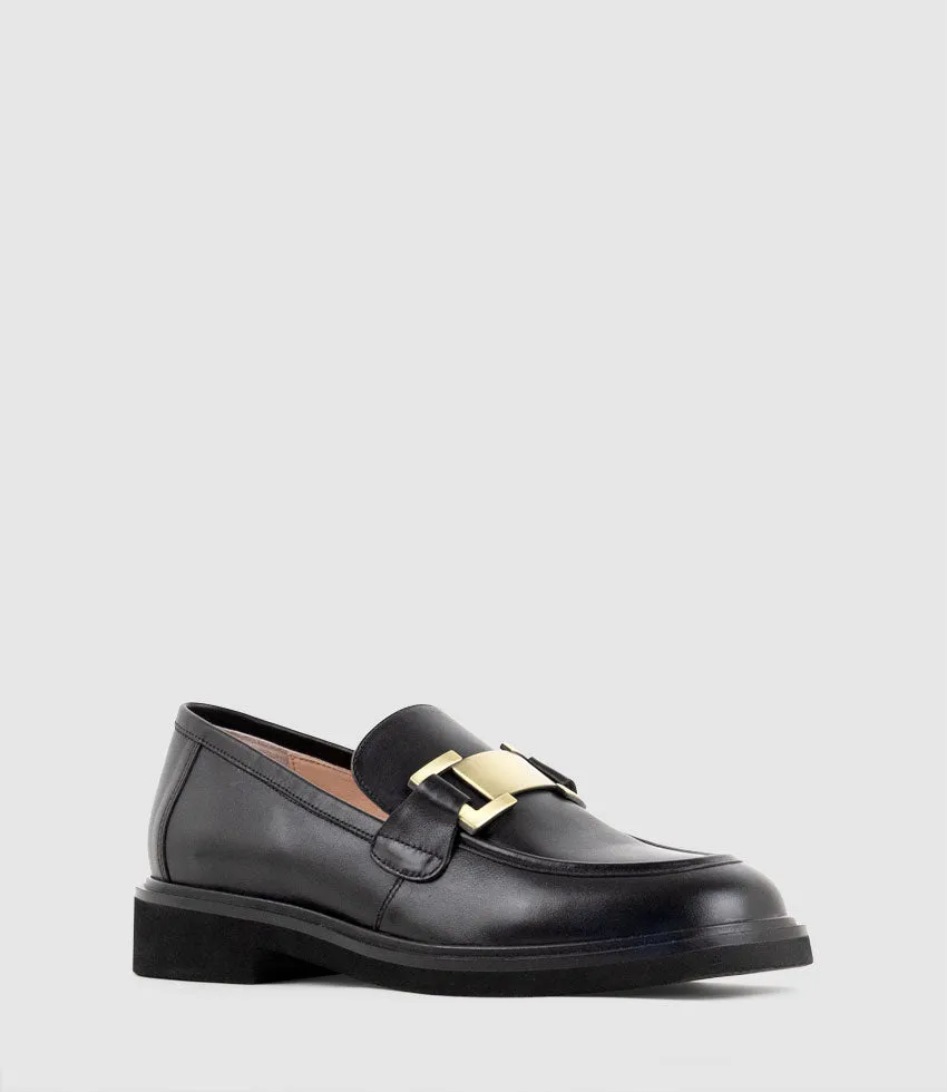 GYRO Loafer with Trim in Black Calf