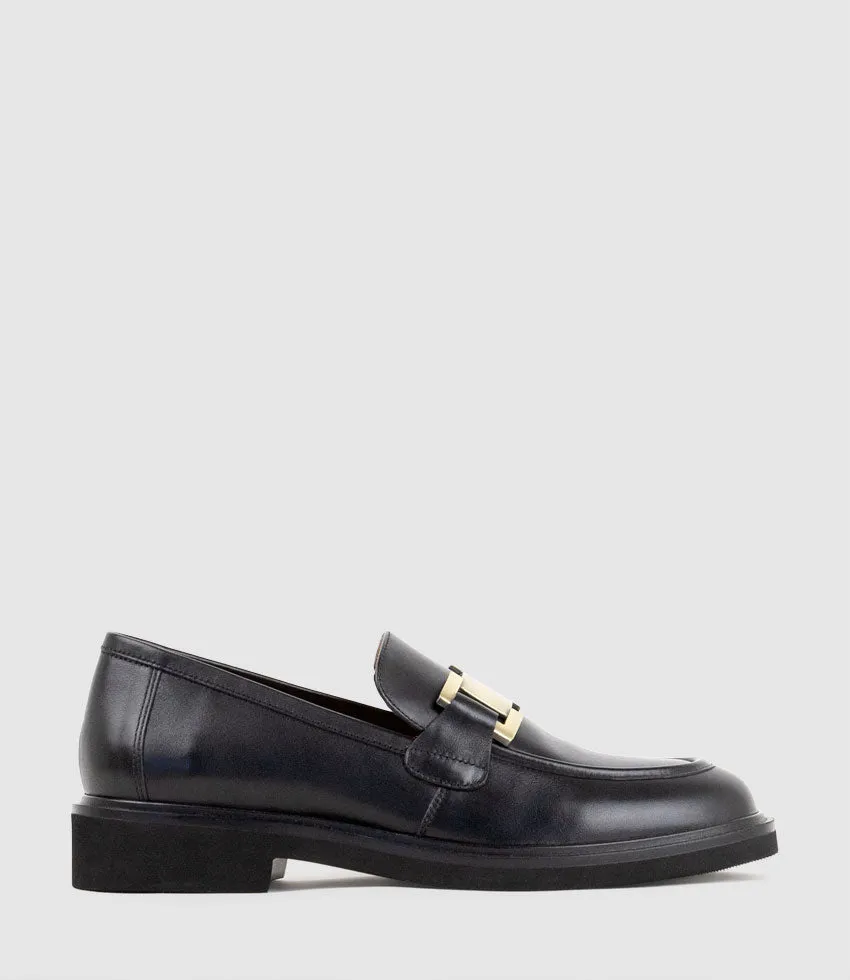 GYRO Loafer with Trim in Black Calf
