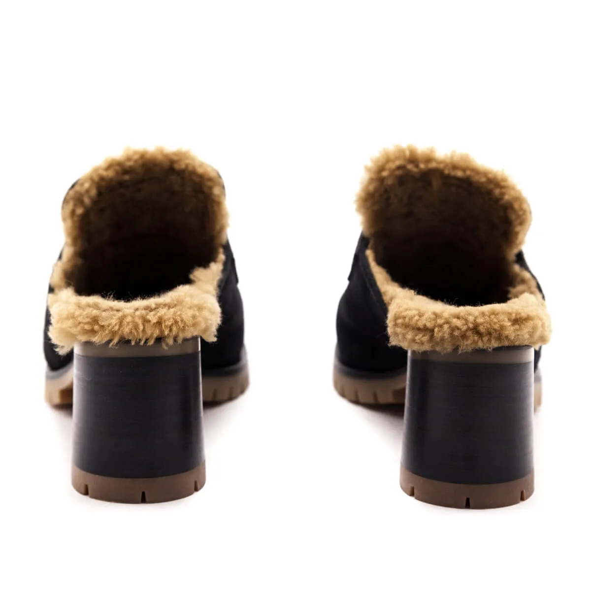 Hermes Black Suede Flore Fur Mules Size US 6.5 | EU 36.5