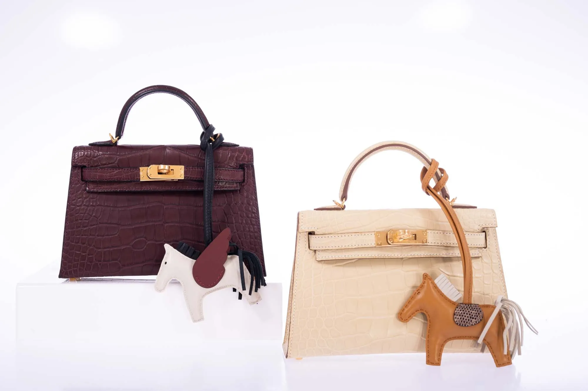 Hermès Mini Kelly II 20 Bordeaux Matte Alligator Gold Hardware