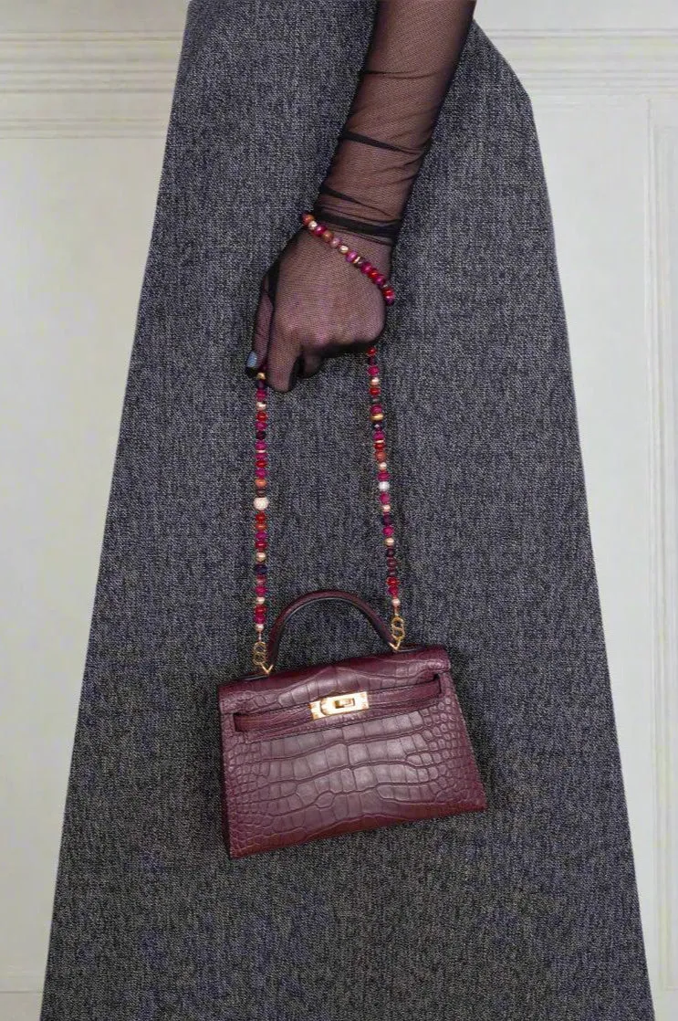 Hermès Mini Kelly II 20 Bordeaux Matte Alligator Gold Hardware