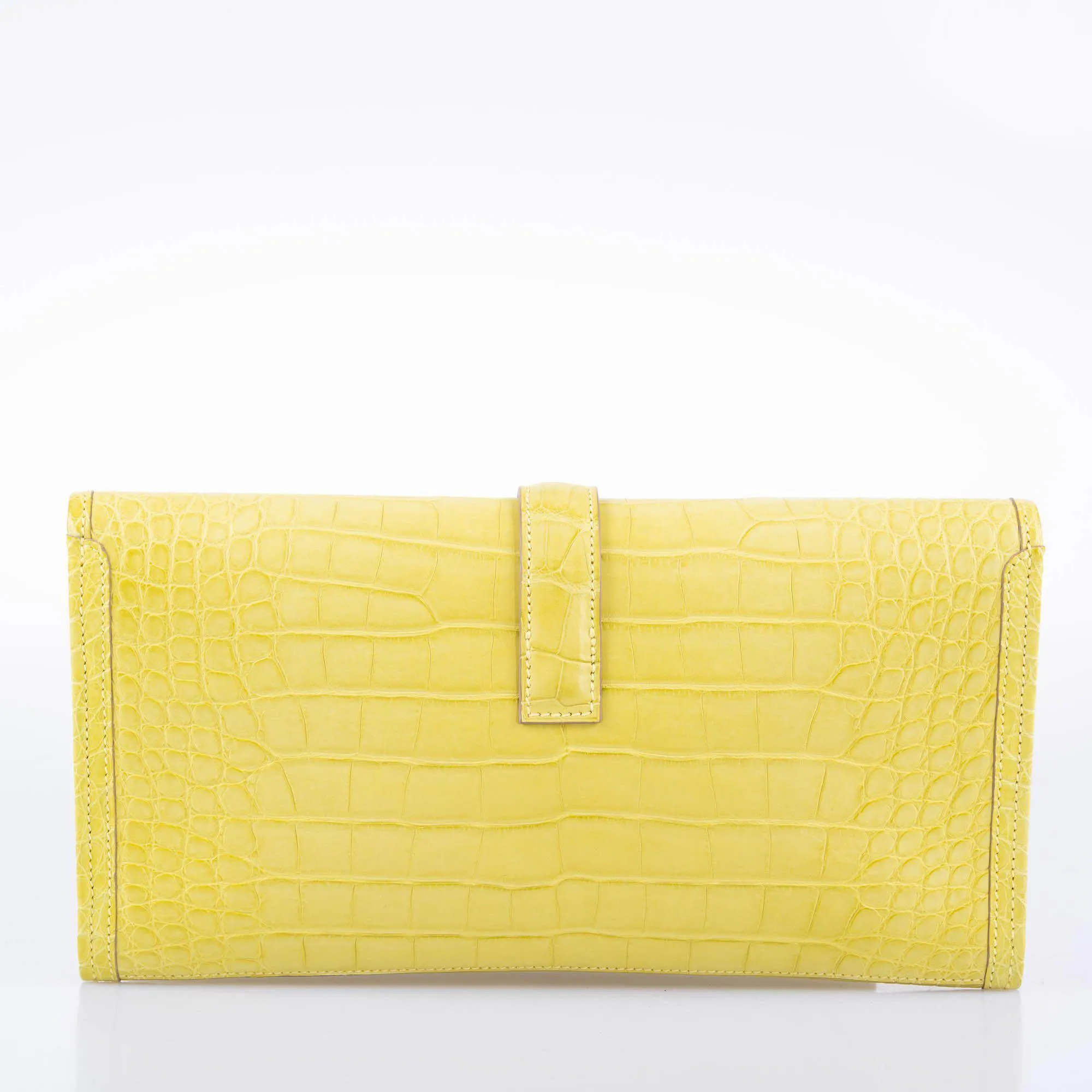 Hermès Verso Jige Elan Lime Matte Alligator and Caramel