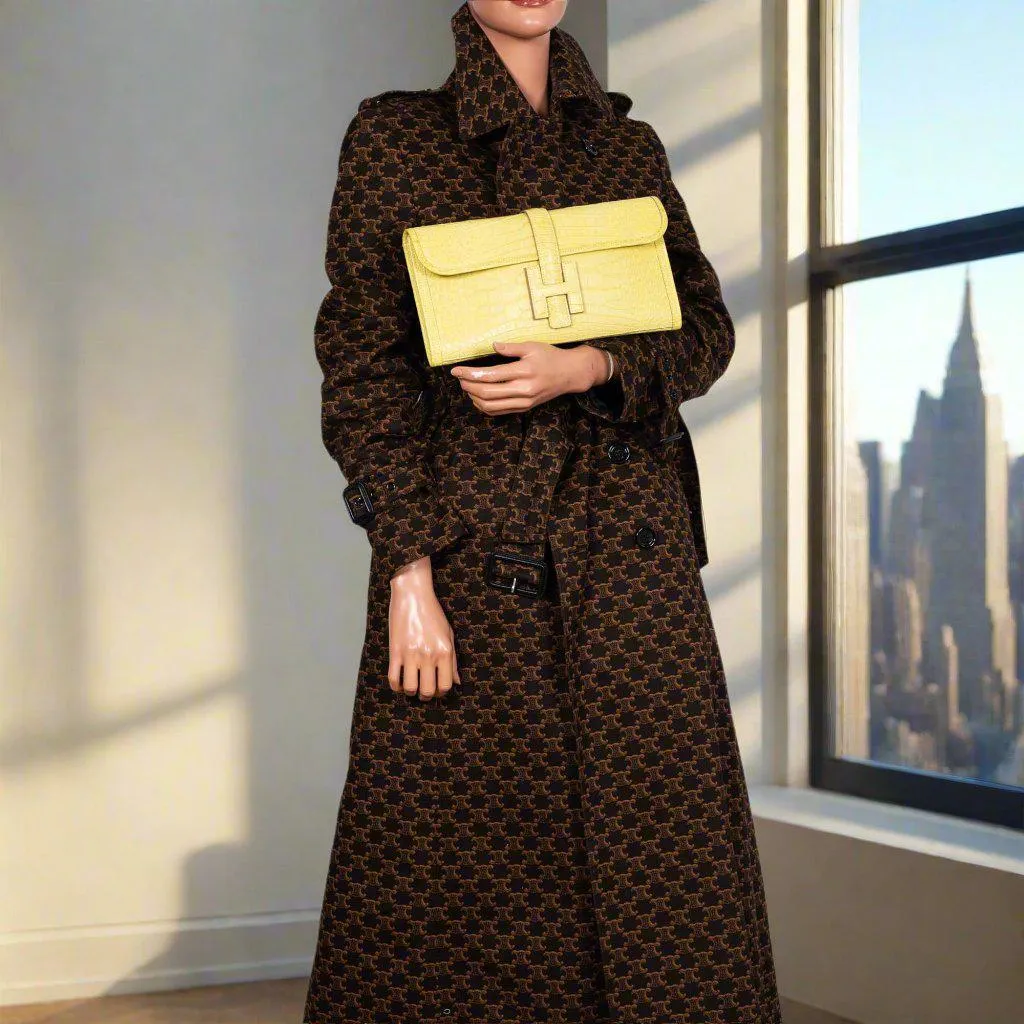 Hermès Verso Jige Elan Lime Matte Alligator and Caramel