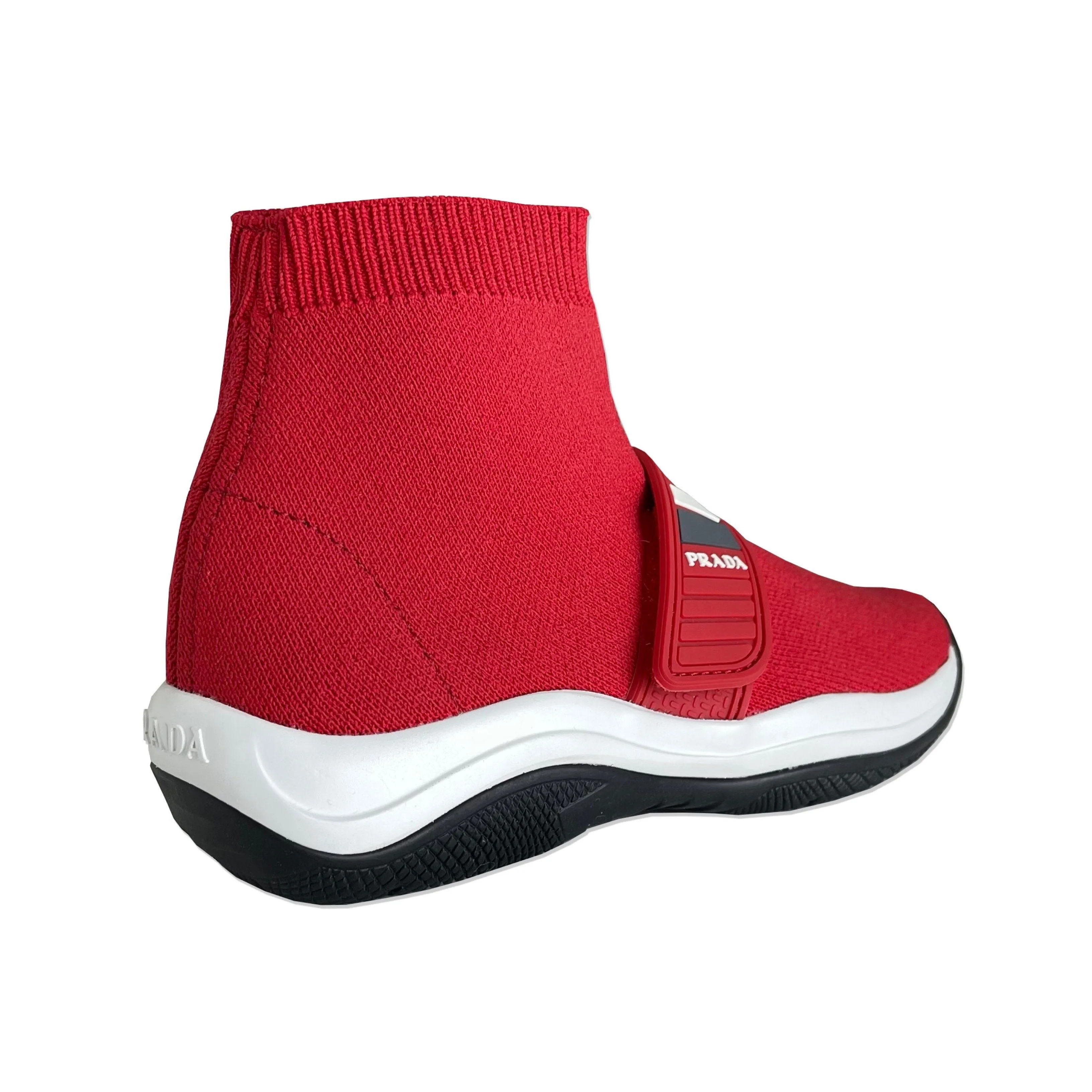 Kids Prada Red Sock Knit Trainers